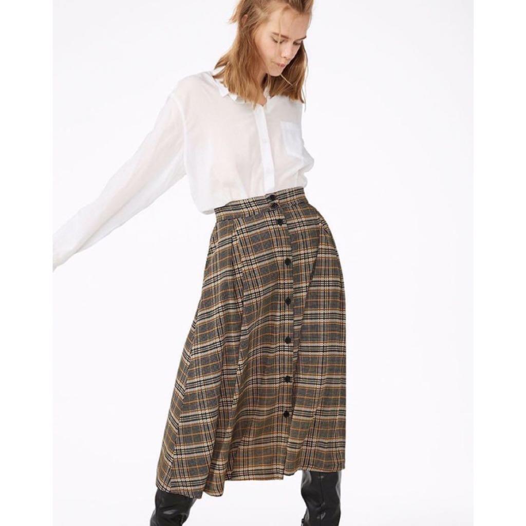 Monki plaid midi skirt 2025