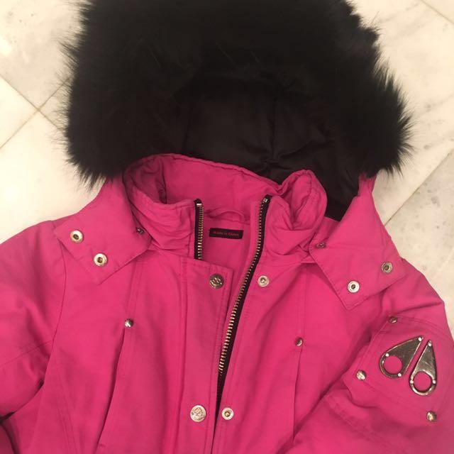 Moose Knuckles Fuchsia color size 7 8 girls coat