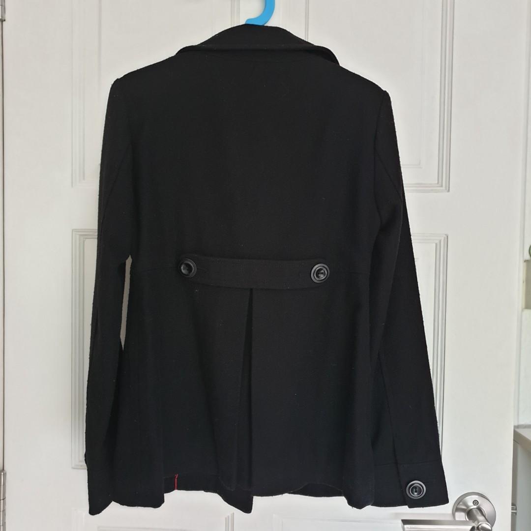 Pull and bear black coat outlet