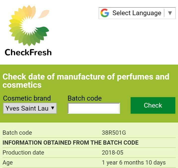 Yves saint store laurent batch code