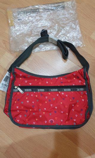 Authentic Lesportsac Classic Hobo Love Drops Red Crossbody Bag