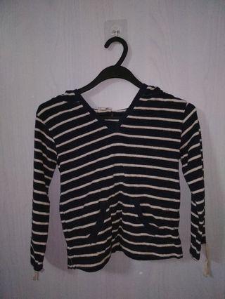 black & white stripe hoodie