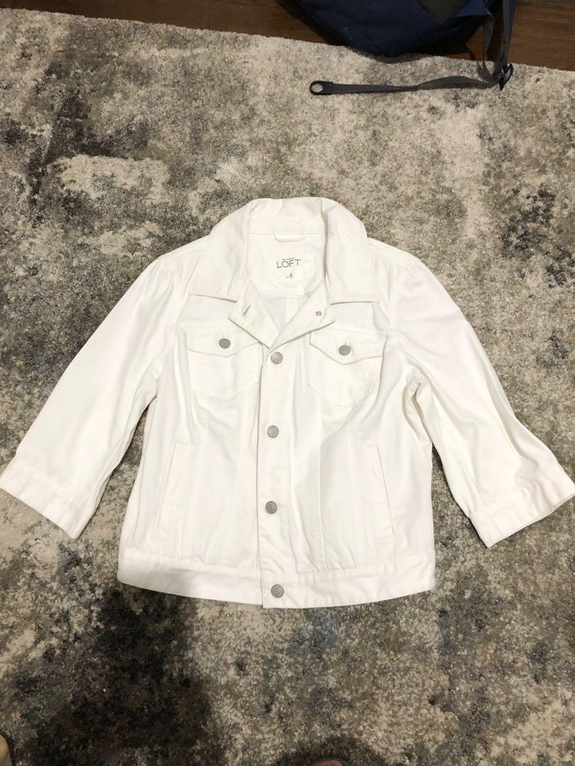 Ann taylor white denim jacket best sale
