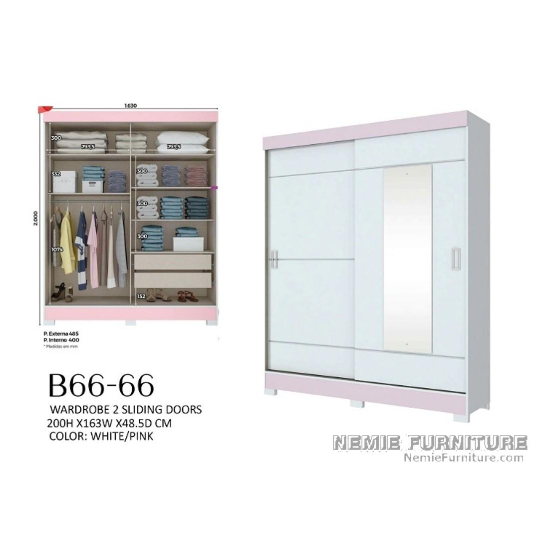 B66 66 Wardrobe Sliding Doors Home Furniture Furniture Fixtures Shelves Drawers On Carousell
