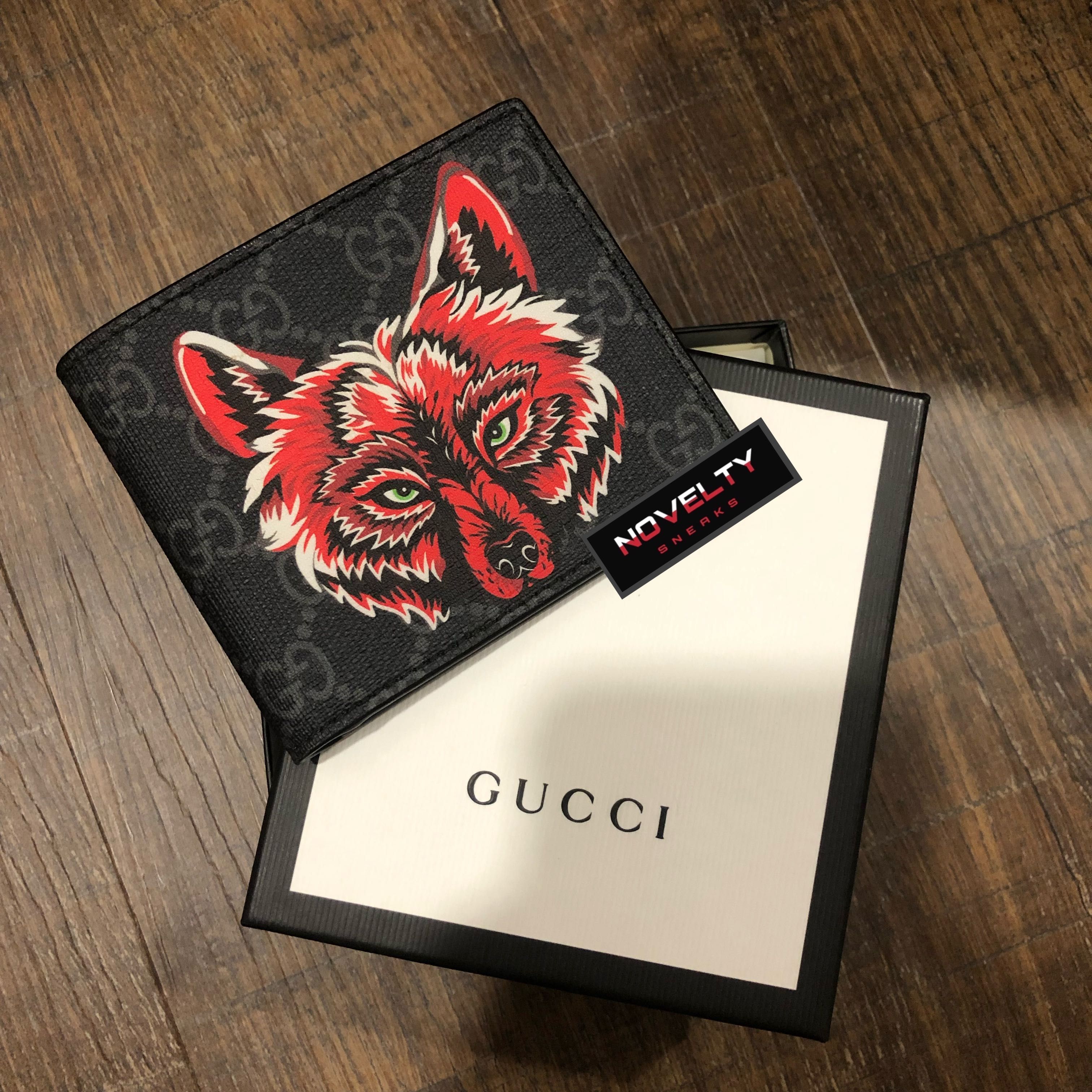Gucci Black GG Supreme Wolf Wallet Gucci