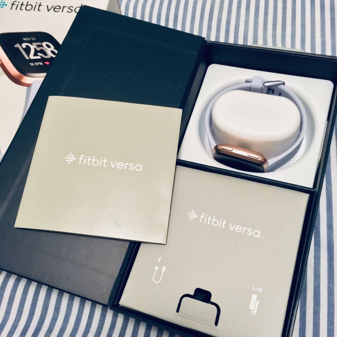 Fitbit Versa Periwinkle Rose Gold Mobile Phones Gadgets Wearables Smart Watches on Carousell
