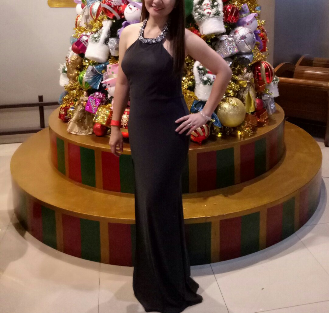 and black maxi dress