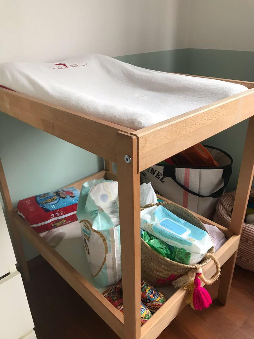 IKEA changing table SNIGLAR with mat, Furniture & Home Living