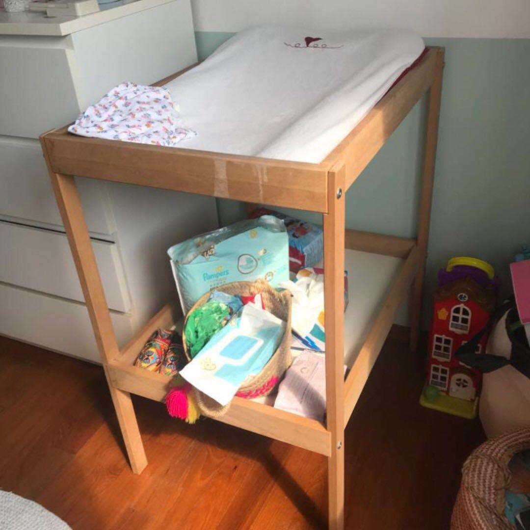 IKEA changing table SNIGLAR with mat, Furniture & Home Living