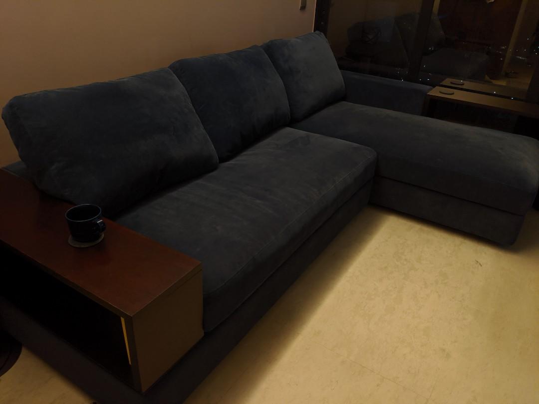 Navy Blue Fabric Kingliving Jasper Ii Sofa Package 13 Furniture Sofas On Carousell