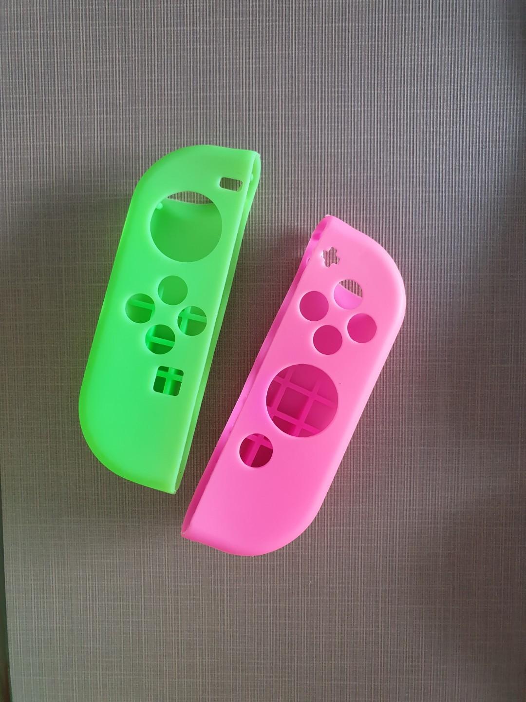 Nintendo Switch Joycon Cover Pink And Green Video Gaming Video Game Consoles Nintendo On Carousell