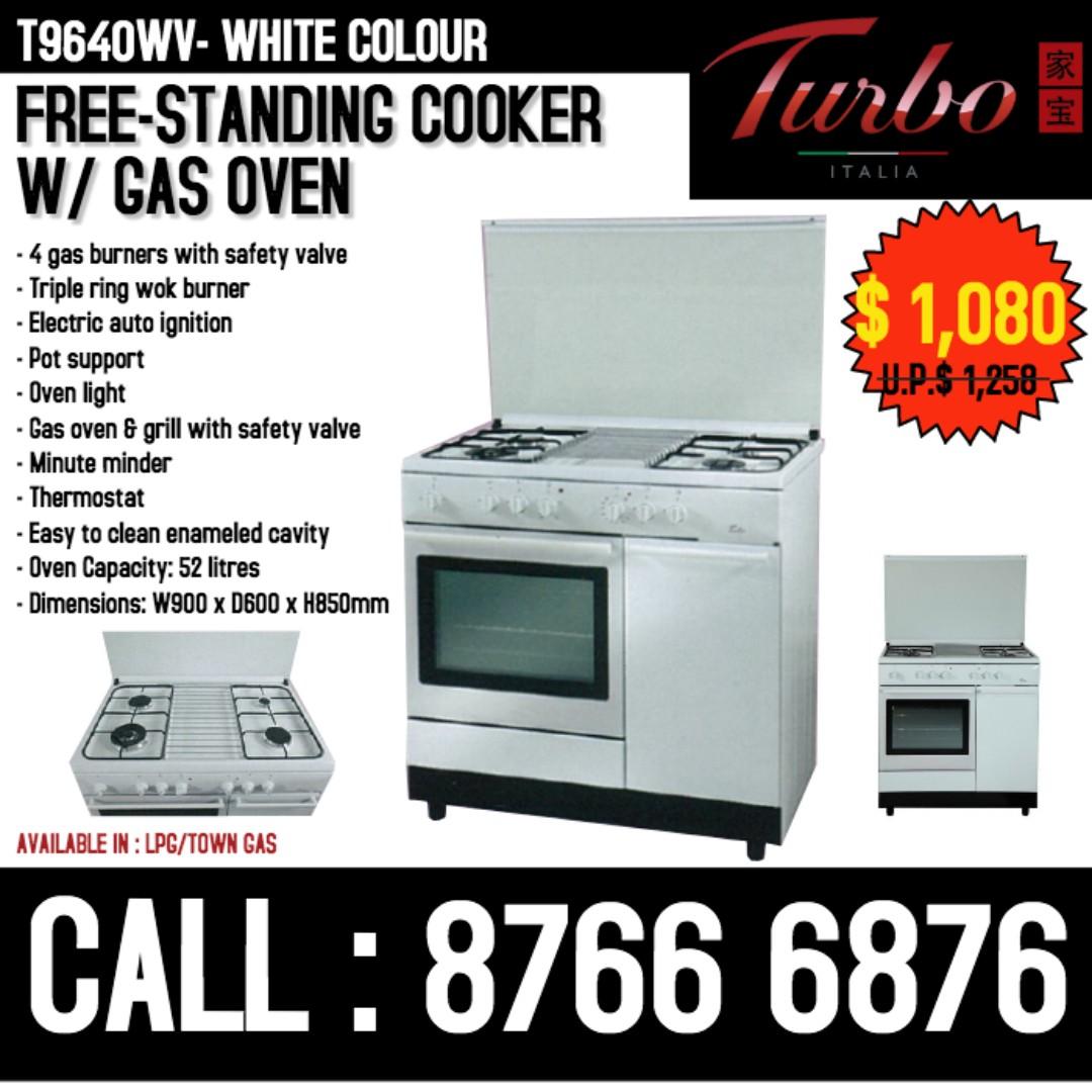 Turbo Italia Free Standing Cooker With Gas Oven Turbo Incanto