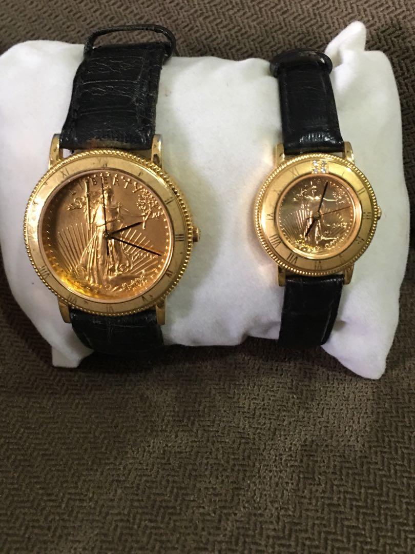 Gold discount coin watch