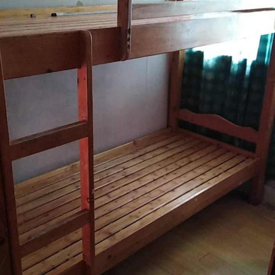 PreLoved Wooden Double Deck Bunk Bed Palochina (3 pcs left), Furniture
