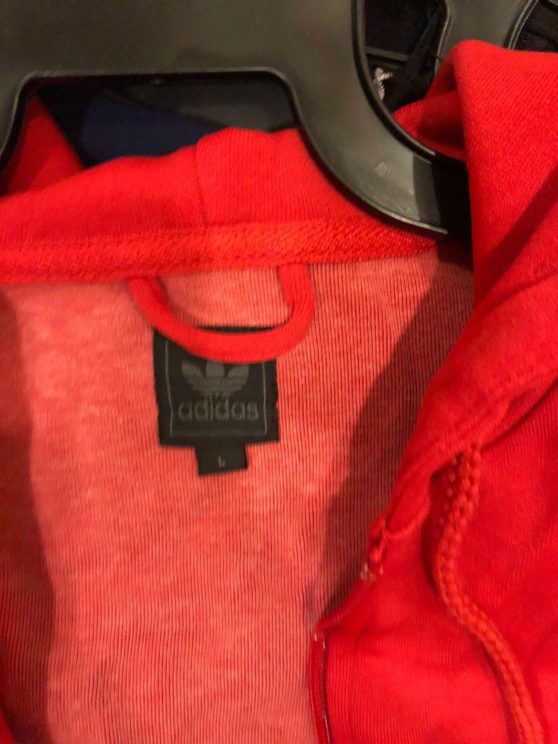 Red adidas crop top jacket
