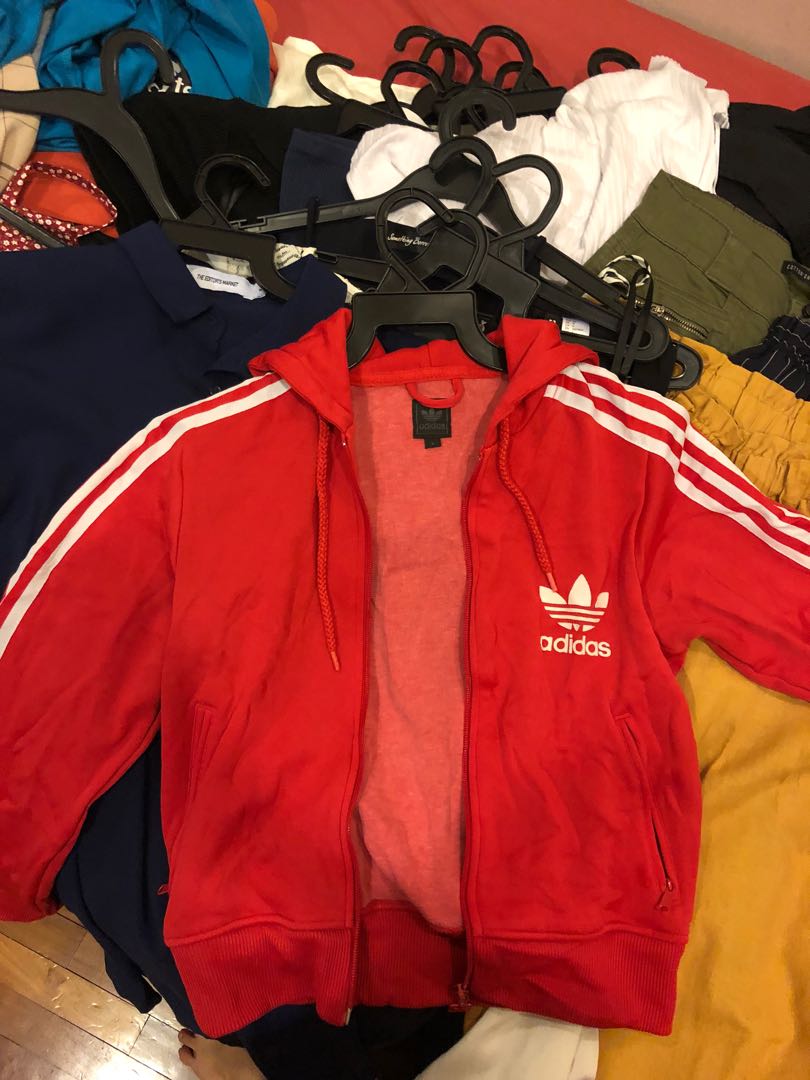 Red adidas crop top jacket