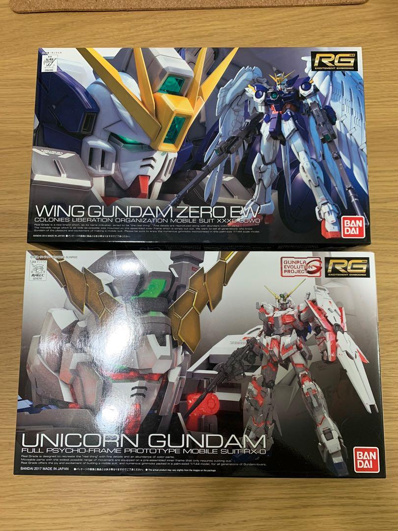 Rg Wing Gundam Zero Ew Rg Unicorn Gundam Bundle Toys Games Bricks Figurines On Carousell