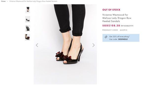Vivienne Westwood for Melissa Lady Dragon Heels - Black/Tortoiseshell Bow,  Luxury, Sneakers u0026 Footwear on Carousell