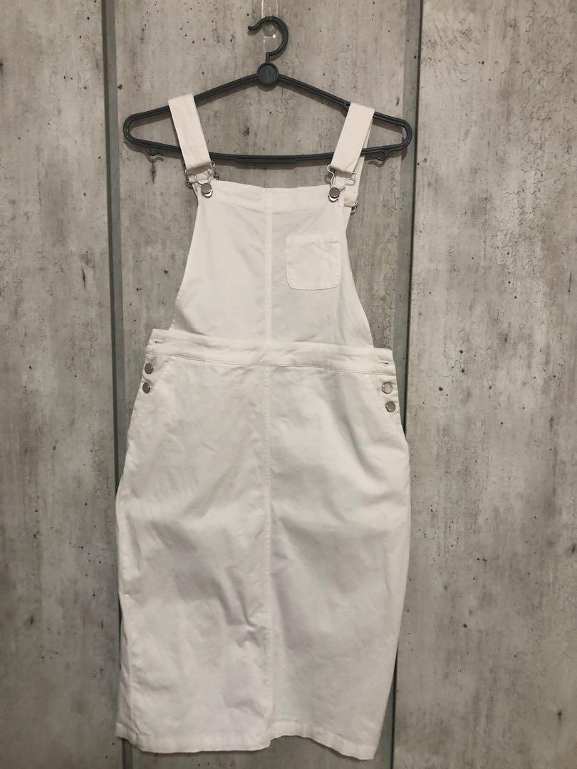 White Overalls Skirt