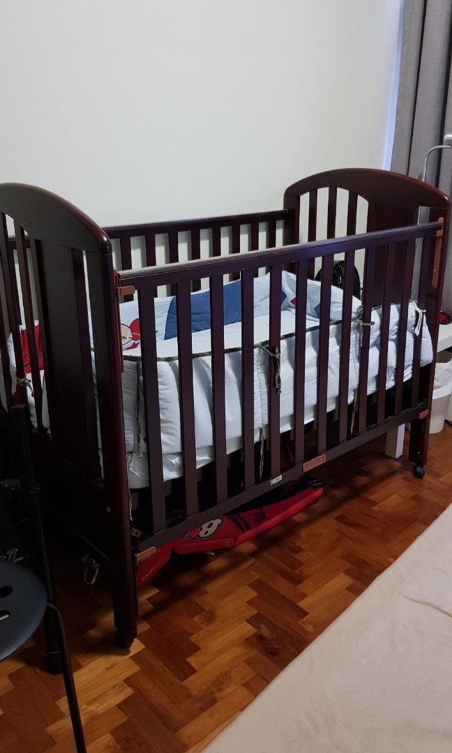Wooden Baby Cot to bless, Babies & Kids, Baby Nursery & Kids Furniture, Cots & Cribs on Carousell
