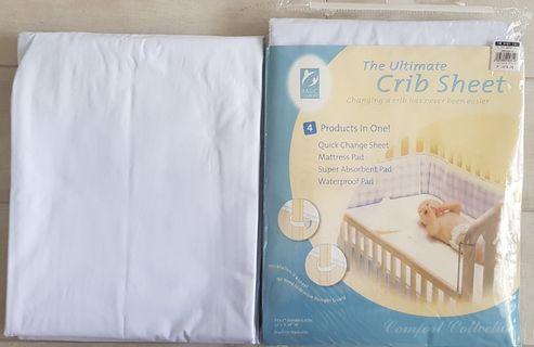 Baby kids stuff: Basic Comfort 4in1 waterproof mattress absorbent pad crib sheet