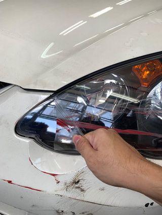 Headlight protection film to prevent scratches!