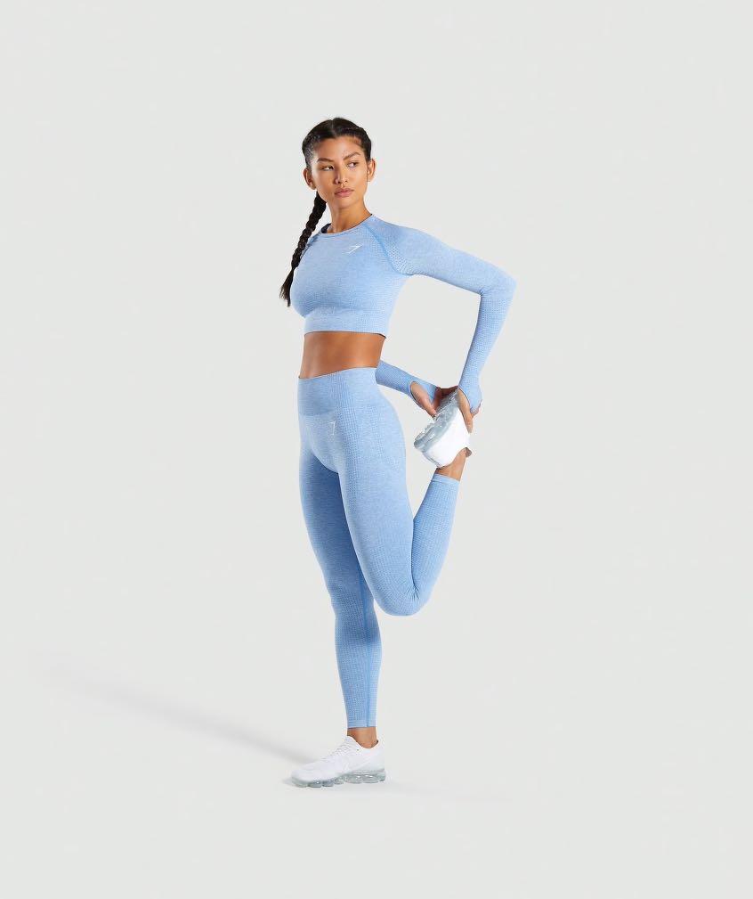 BN gymshark vital seamless set in malibu blue Women s Fashion Activewear on Carousell