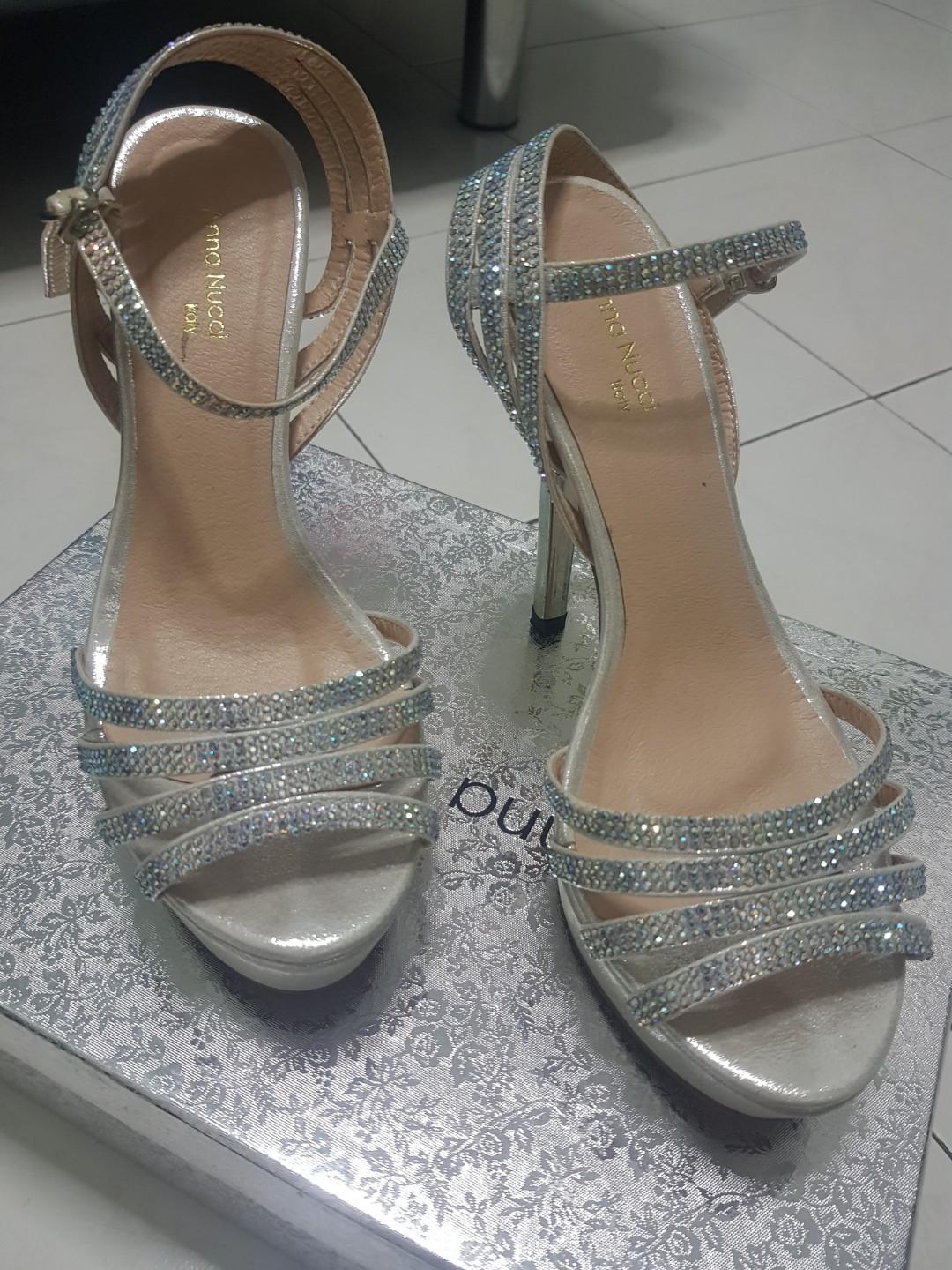 white diamond high heels