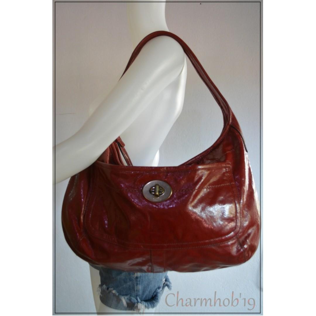 Authentic COACH red patent leather hobo bag (Category: Luxury Bags & Wallets) located in Cagayan de Oro. Submitted by real_luxe (Listing ID 262067942, Image 1). Description: MATERIAL: MEASUREMENT: HANDLE: DETAILS: INCLUSION: ORIGIN: CONDITION: AUTHENTIC: SHIPPING: JRS Express PAYMENT: BPI, BDO, G-Cash, Palawan, Cebuana, Mhluillier etc. NOTE: Kindly read the Description for the items condition and Authenticity. Reservation is only up to three days