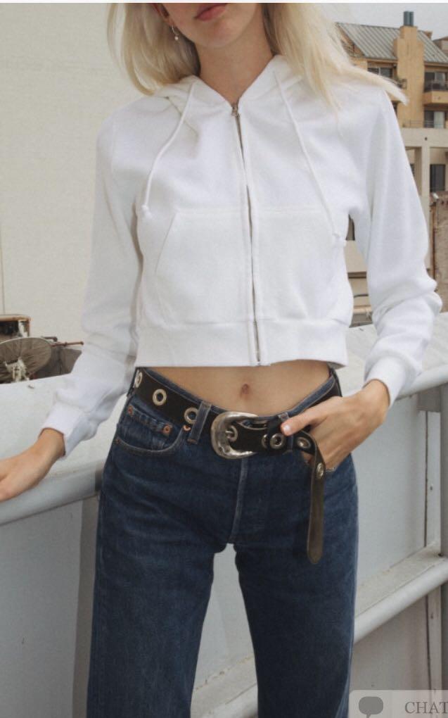 Brandy melville white crystal hoodie online