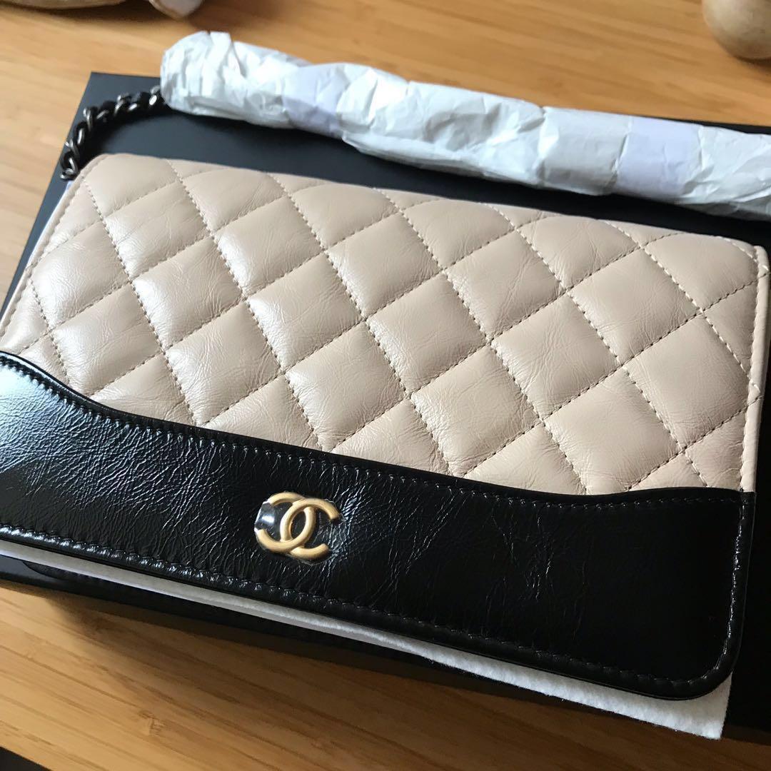 Chanel two tone wallet on chain Clearance