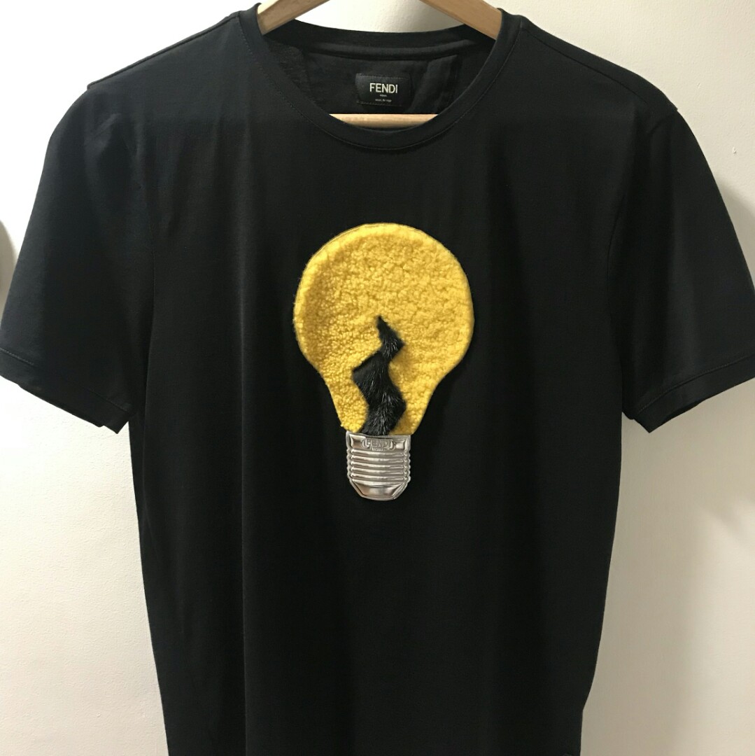 Fendi Light Bulb T shirt Fesyen Pria Pakaian Atasan di Carousell