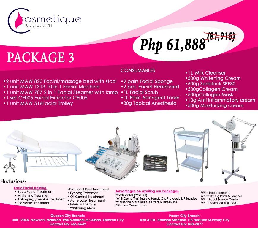 Free Training and Demo SPA business Packages Facial Machine Bed Spa and