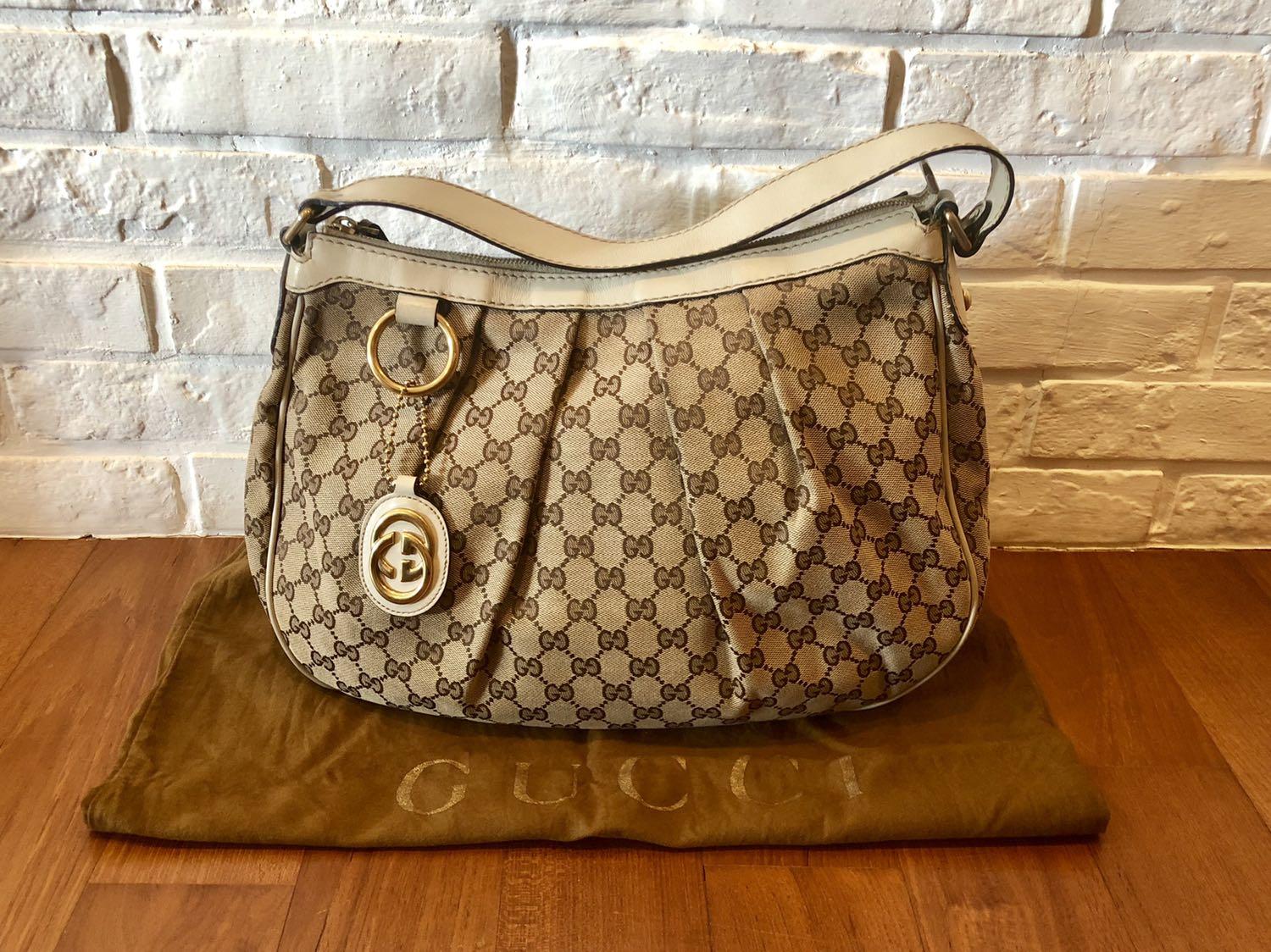 Gucci Monogram Sukey Hobo with dust bag, Luxury, Bags Wallets on