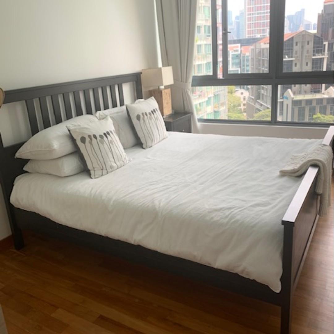 Ikea Hemnes Bed And Side Table Open To Offers Furniture Beds Mattresses On Carousell