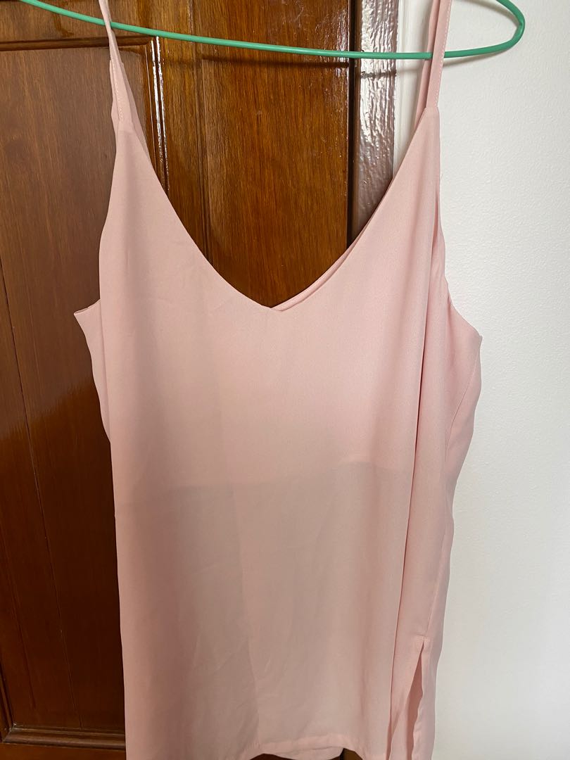 pink spaghetti strap top