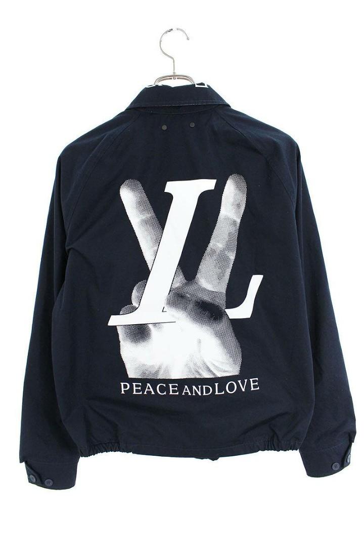 Authentic Louis Vuitton Hand Graphic Harrington / Peace and Love Men Jacket  54