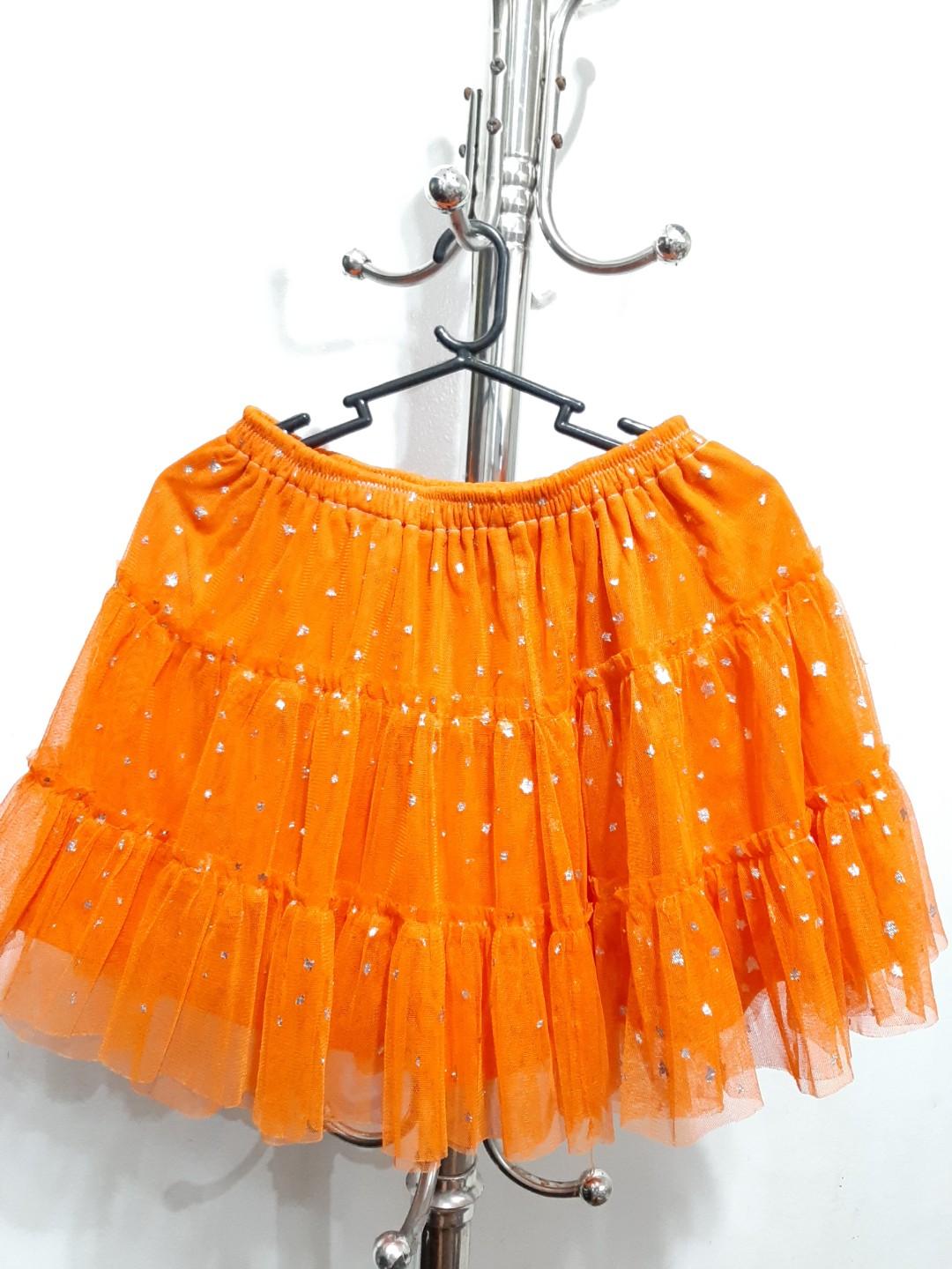 Orange skirt for Girls, Babies & Kids, Babies & Kids Fashion on Carousell