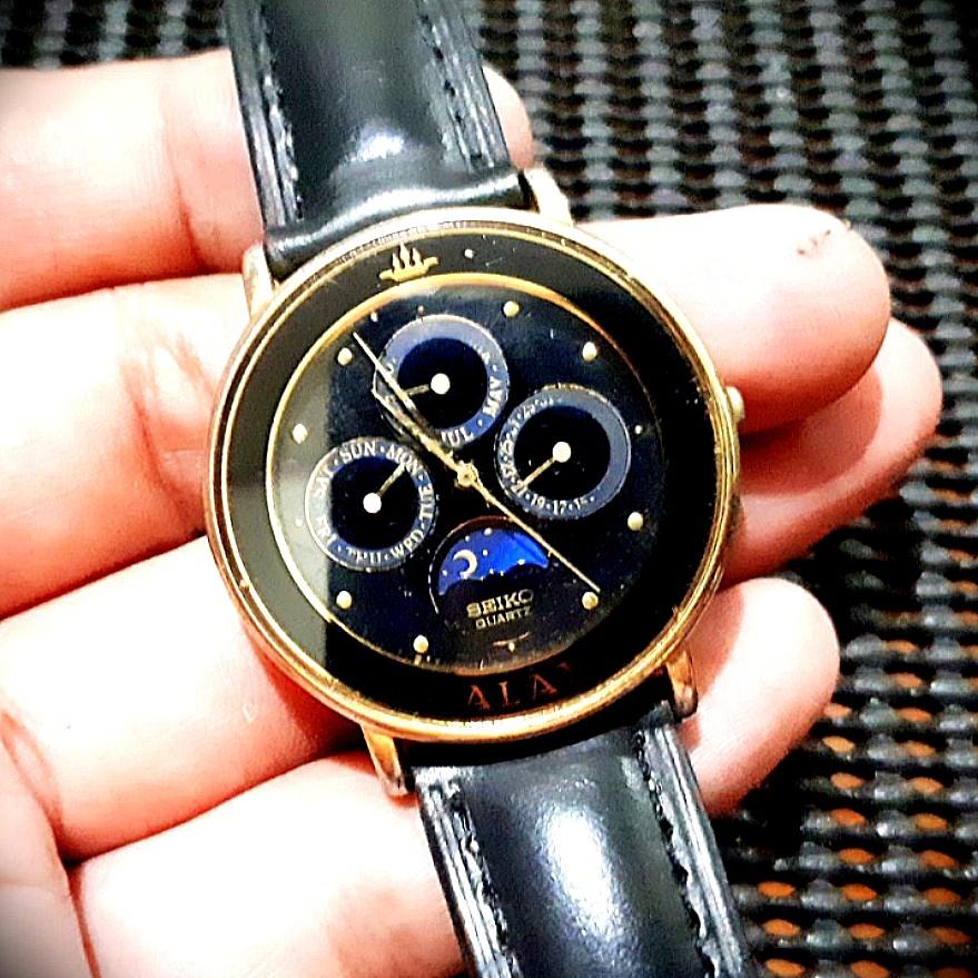 Seiko Galaxy Credor Moonphase, Fesyen Pria, Jam Tangan di Carousell