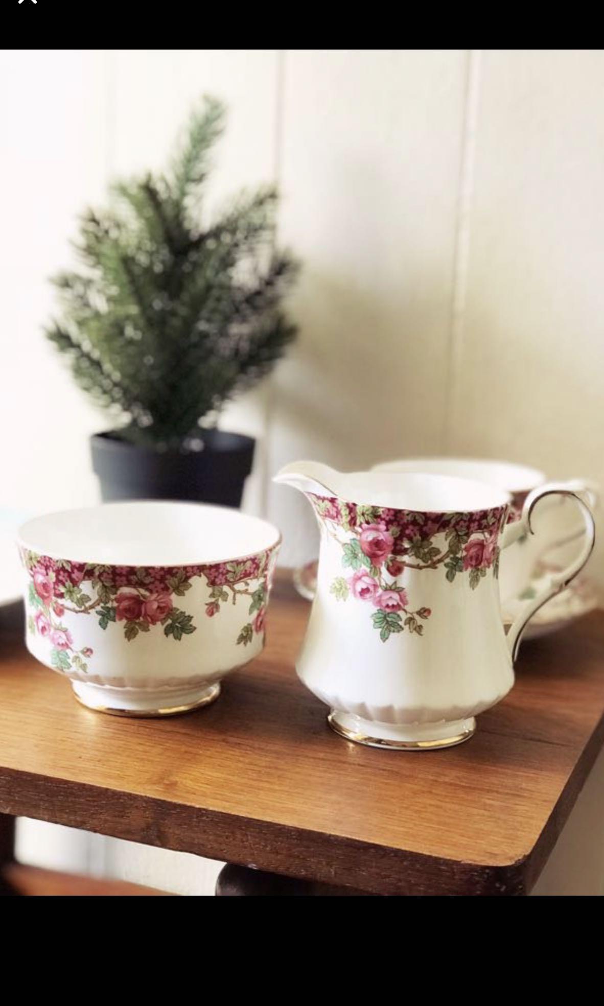 Vintage Royal Stafford Olde English Garden Tea Set, Furniture & Home