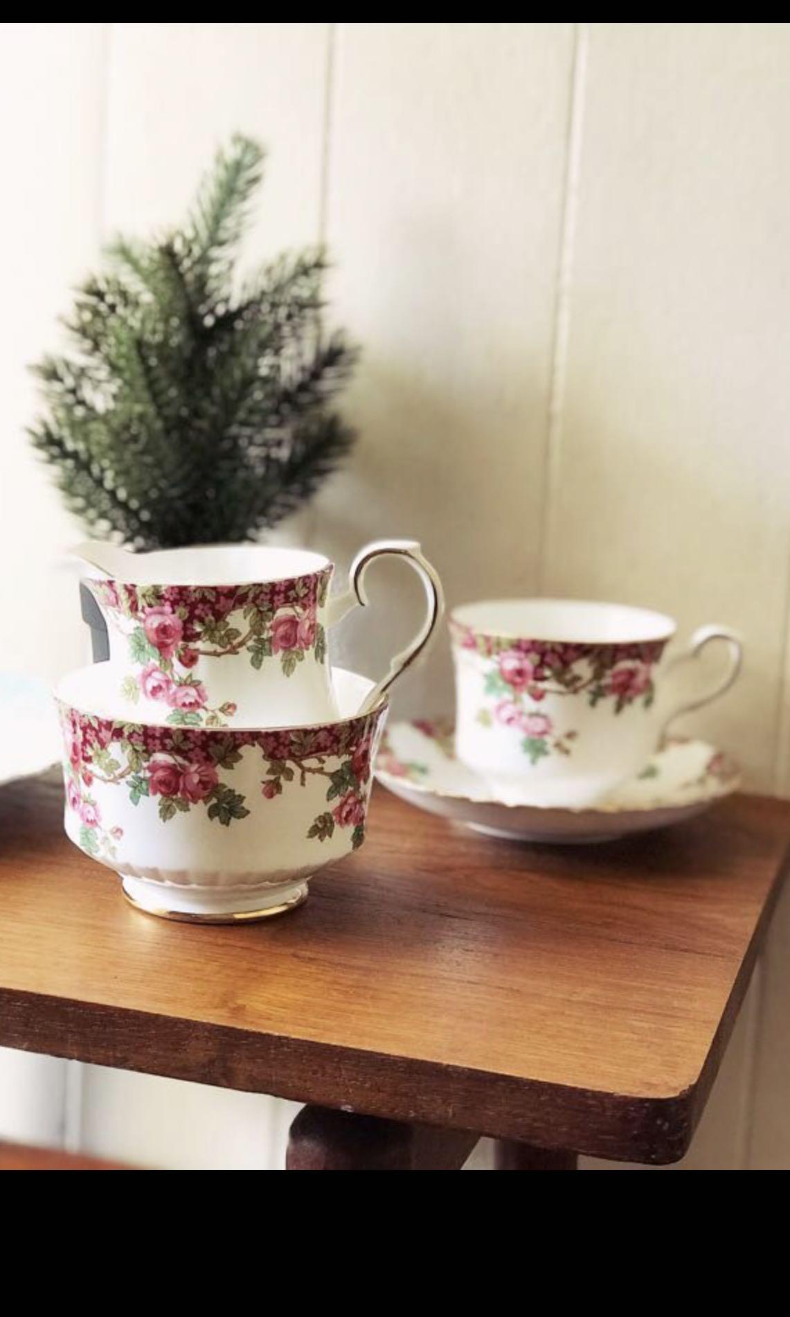 Vintage Royal Stafford Olde English Garden Tea Set, Furniture & Home