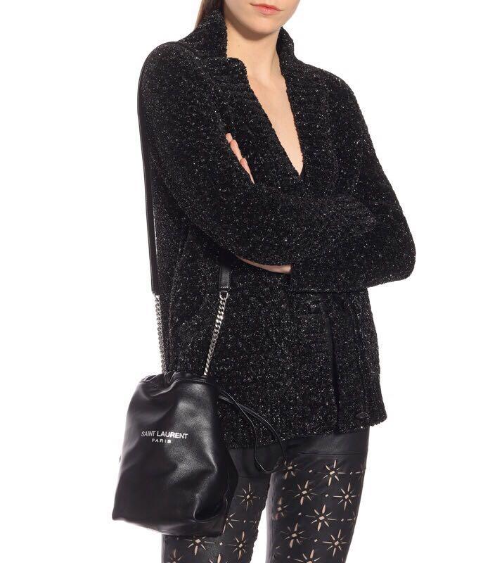 YSL SAINT LAURENT Teddy leather bucket bag