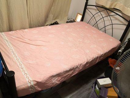 Metal Bed Frame with Mattress Super Single