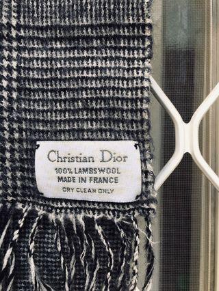 Vintage Christian Dior 100%wool 圍巾 美品 Burberry