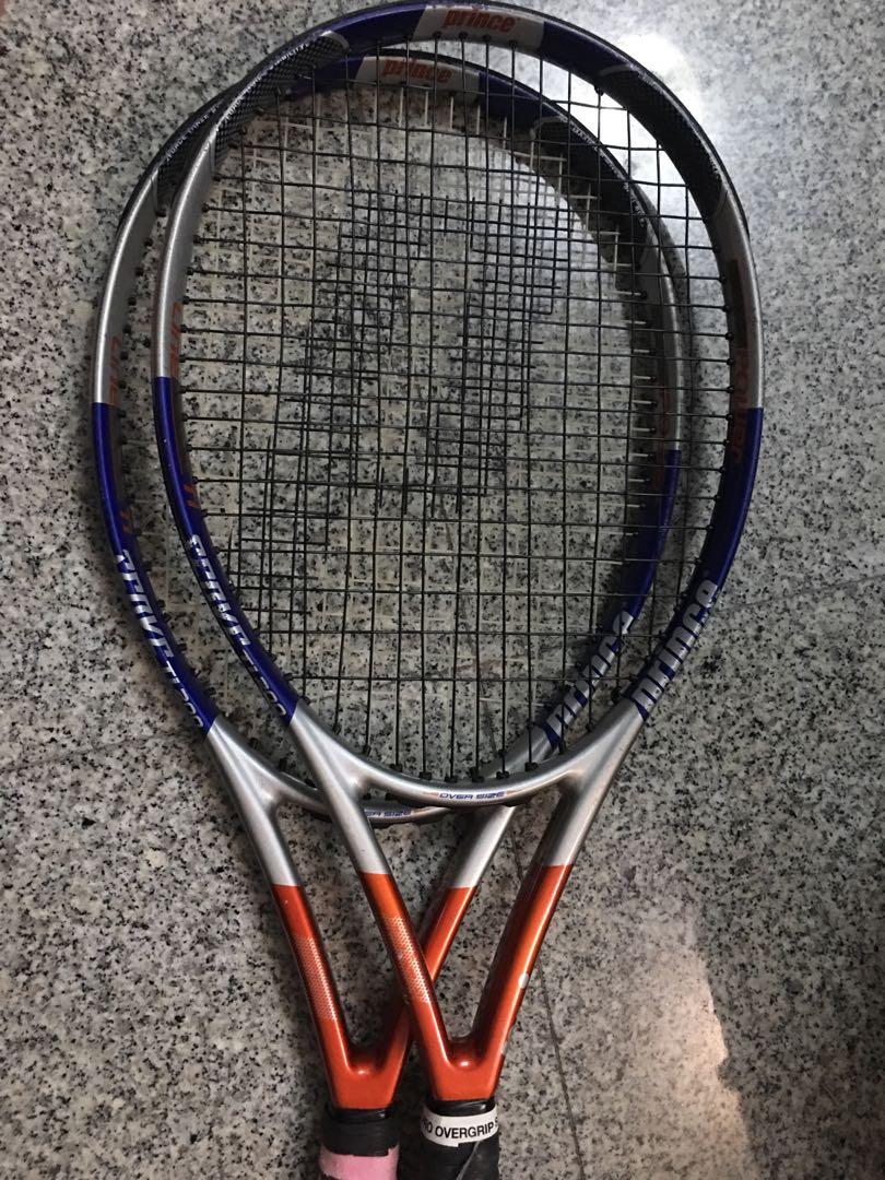 2 Prince Serve Ti200 Graphite Titanium Tennis Racket, Sports Equipment ...