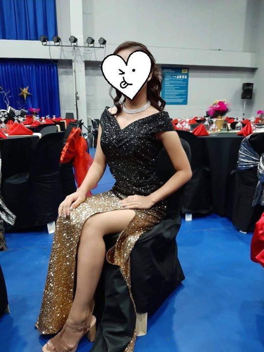 Black Ombre Gold Gown for Rent Women s Fashion Dresses Sets Evening dresses gowns on Carousell