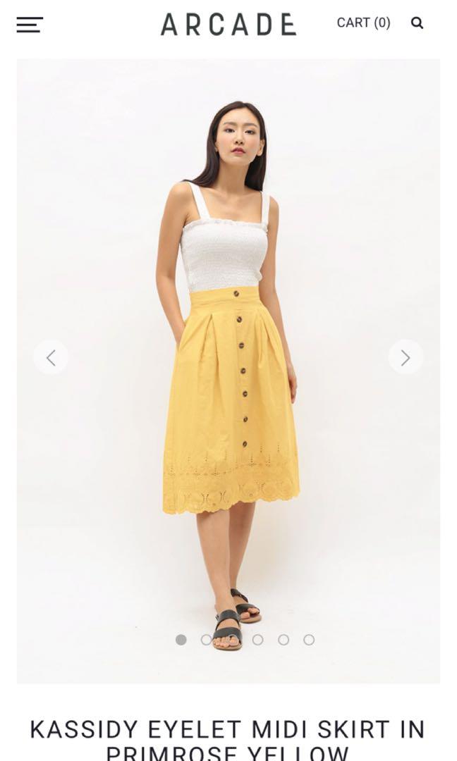 Yellow eyelet skirt clearance