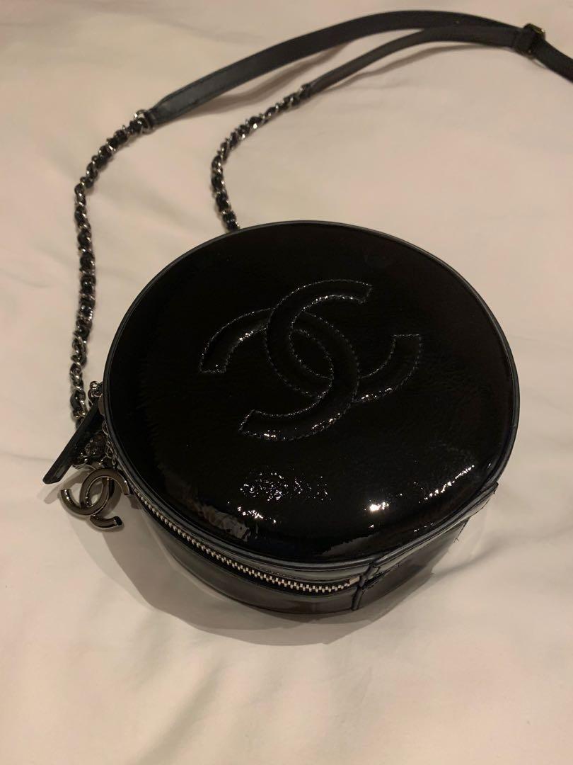 CHANEL Round Clutch With Chain in Iridescent Black Caviar  Dearluxe