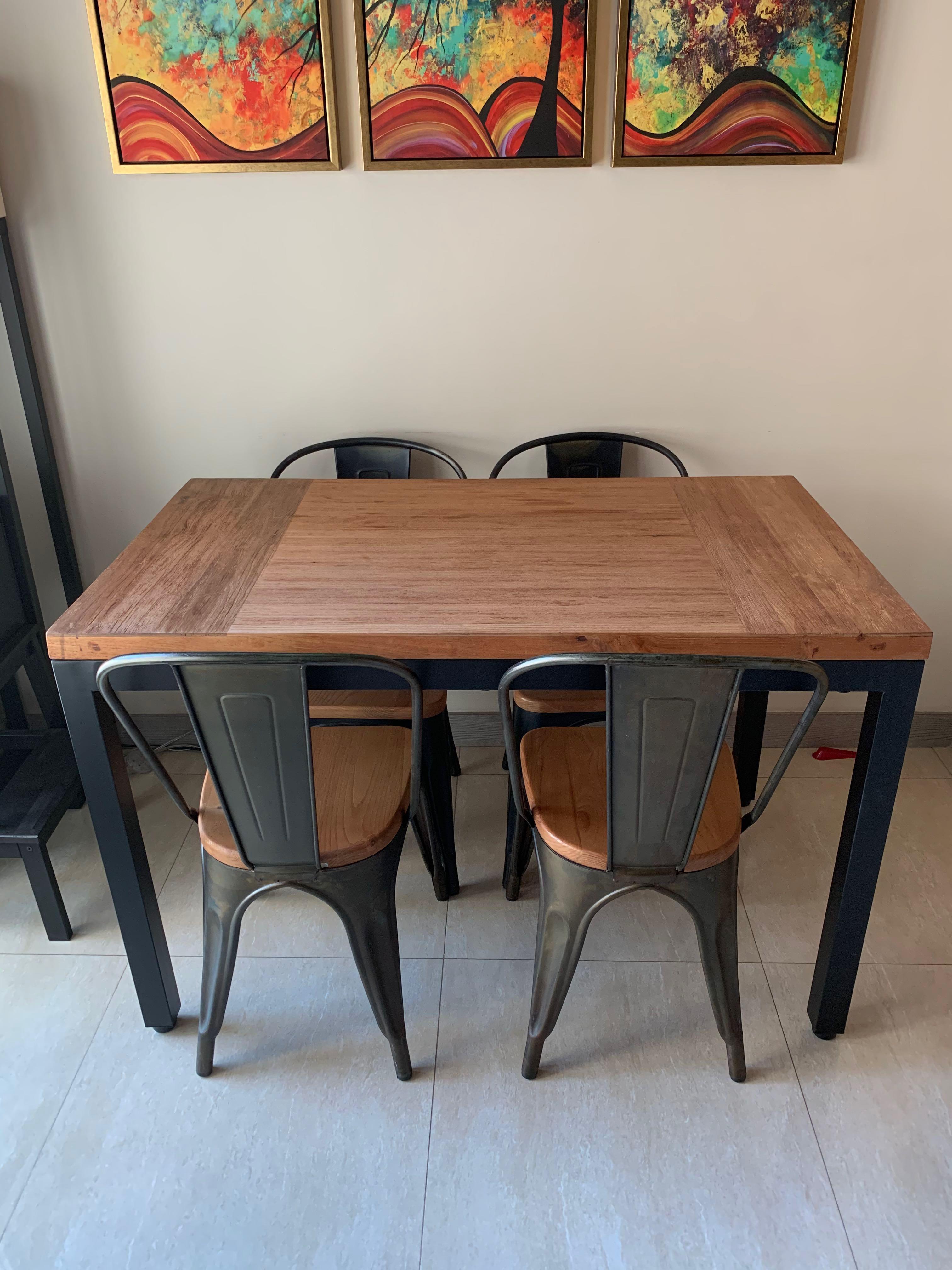 Crate And Barrel Teak Dining Table Parsons Steel Base