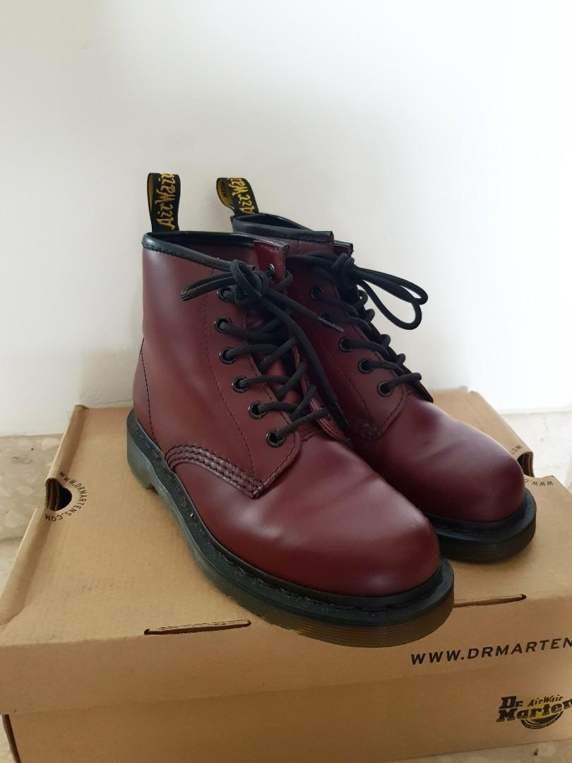 dr martens 101 smooth cherry red